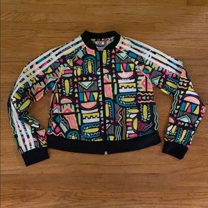 Adidas Track Jacket w Colorful Tribal Print